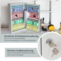 HMF Schlüsselschrank Schlüsselkasten 64 Haken