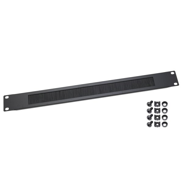 HMF 2x Kabeldurchführung mit Bürsteneinsatz für Serverschrank 19 Zoll schwarz