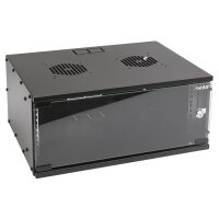 HMF Netzwerkschrank Serverschrank 19 Zoll 4 HE schwarz