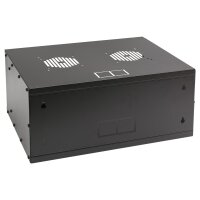 HMF Netzwerkschrank Serverschrank 19 Zoll 4 HE schwarz