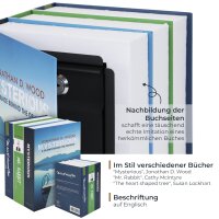 HMF Buchkassette XL, Buchsafe getarnte Geldkassette Attrappe aus 3 Büchern