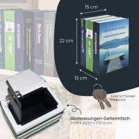 HMF Buchkassette XL, Buchsafe getarnte Geldkassette Attrappe aus 3 Büchern