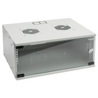 HMF Netzwerkschrank Serverschrank 19 Zoll 4 HE grau