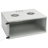 HMF Netzwerkschrank Serverschrank 19 Zoll 4 HE grau