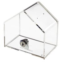 HMF Spardose Haus Acryl transparent mit Blatteinschub