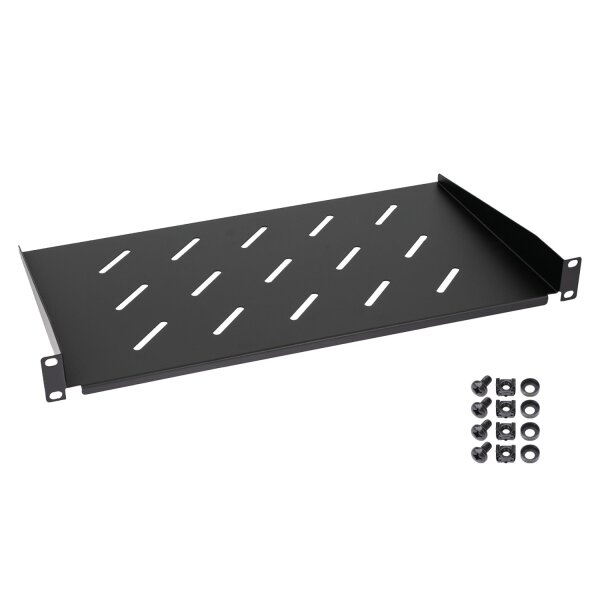 HMF Fachboden für Serverschrank 19 Zoll 1 HE schwarz 250mm