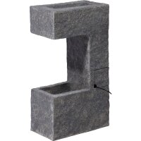 Dobar Polyresin Brunnen mit Pumpe und LEDs eckig mit...