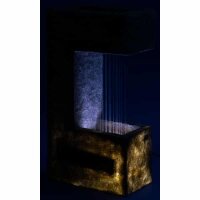 Dobar Polyresin Brunnen mit Pumpe und LEDs eckig mit Pflanzen-Option