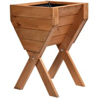Dobar Kompaktes Hochbeet inkl. Pflanzfolie, Braun