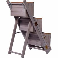 Dobar Ausklappbare Pflanztreppe mit 3 Pflanzkästen, Holz