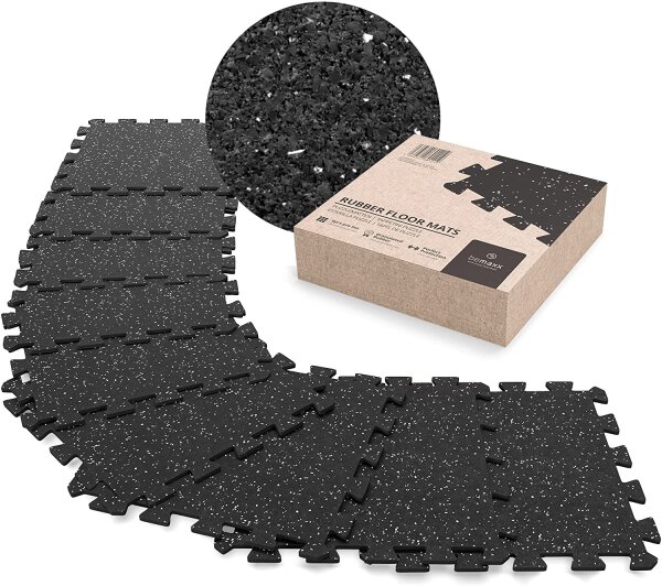 Gummi - Schutzmatten 9tlg. Set Puzzlematte schwarz 30x30cm