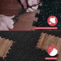Gummi - Schutzmatten 9tlg. Set Puzzlematte schwarz 30x30cm