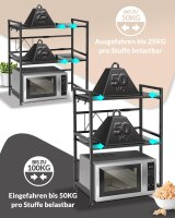 Heldenwunder Mikrowellenregal 3-stufig schwarz...