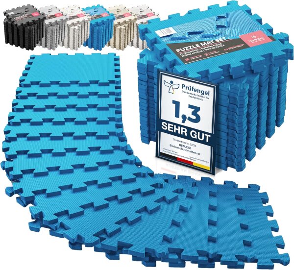 Puzzlematte 18-tlg. blau 32x32cm – Bodenschutzmatten für Fitness & Homegym