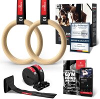 BeMaxx Turnringe Holz Gym Rings + Türanker...