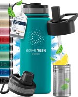 BeMaxx Trinkflasche Edelstahl ACTIVE FLASK türkis 530ml