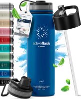 BeMaxx Trinkflasche Edelstahl ACTIVE FLASK blau 680ml
