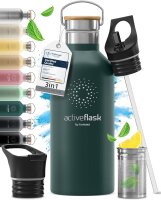BeMaxx Trinkflasche Edelstahl ACTIVE FLASK oliv...
