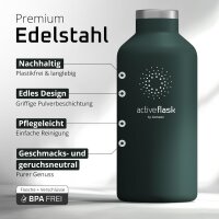 BeMaxx Trinkflasche Edelstahl ACTIVE FLASK oliv Bamboo-Verschluss 950ml