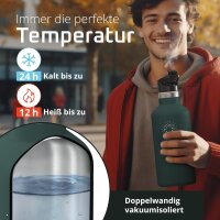 BeMaxx Trinkflasche Edelstahl ACTIVE FLASK oliv Bamboo-Verschluss 950ml