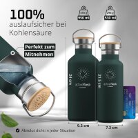 BeMaxx Trinkflasche Edelstahl ACTIVE FLASK oliv Bamboo-Verschluss 950ml