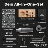 Vinenco Cocktail Shaker Set mit Ständer