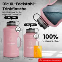 BeMaxx Trinkflasche Edelstahl ACTIVE FLASK BIG 2,2L rosa