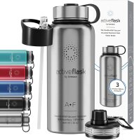 BeMaxx Trinkflasche Edelstahl ACTIVE FLASK silber 530ml