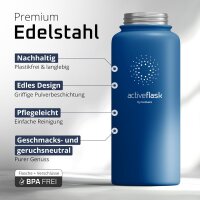 BeMaxx Trinkflasche Edelstahl ACTIVE FLASK blau 950ml