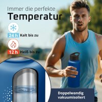 BeMaxx Trinkflasche Edelstahl ACTIVE FLASK blau 950ml