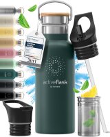 BeMaxx Trinkflasche Edelstahl ACTIVE FLASK grün...