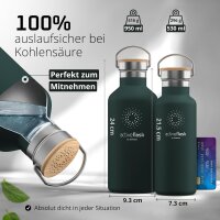 BeMaxx Trinkflasche Edelstahl ACTIVE FLASK grün Bamboo-Verschluss 530ml