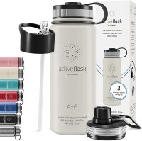 BeMaxx Trinkflasche Edelstahl ACTIVE FLASK weiss 530ml
