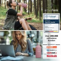 BeMaxx Trinkflasche Edelstahl ACTIVE FLASK rosa Bamboo-Verschluss 950ml