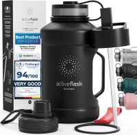 BeMaxx Trinkflasche Edelstahl ACTIVE FLASK BIG 2,2L schwarz