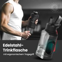 BeMaxx Trinkflasche Edelstahl ACTIVE FLASK BIG 2,2L schwarz