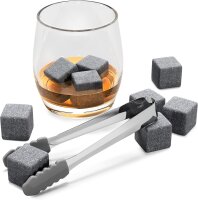 VINENCO Whisky Basalt Steine Set - 12 Wiederverwendbare Eiswürfel