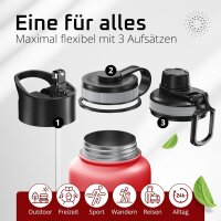 BeMaxx Trinkflasche Edelstahl ACTIVE FLASK rot 950ml