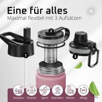 BeMaxx Trinkflasche Edelstahl ACTIVE FLASK rosa 530ml