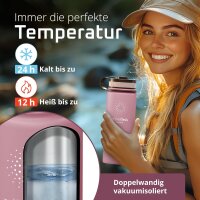 BeMaxx Trinkflasche Edelstahl ACTIVE FLASK rosa 530ml