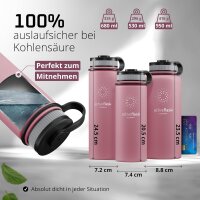 BeMaxx Trinkflasche Edelstahl ACTIVE FLASK rosa 530ml