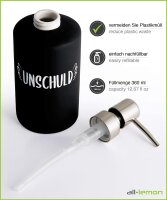 All lemon Seifenspender Schwarz Matt Keramik 360ml "Unschuld"