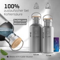 BeMaxx Trinkflasche Edelstahl ACTIVE FLASK silber...