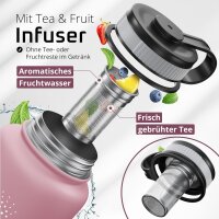 BeMaxx Trinkflasche Edelstahl ACTIVE FLASK rosa 680ml