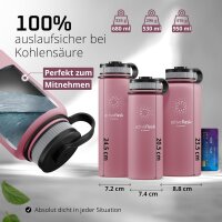 BeMaxx Trinkflasche Edelstahl ACTIVE FLASK rosa 680ml