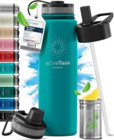 BeMaxx Trinkflasche Edelstahl ACTIVE FLASK türkis 680ml