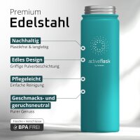 BeMaxx Trinkflasche Edelstahl ACTIVE FLASK türkis 680ml