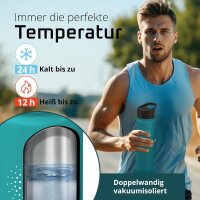 BeMaxx Trinkflasche Edelstahl ACTIVE FLASK türkis 680ml