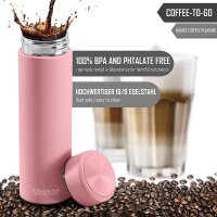 Thermosflasche + Tee/Früchte Sieb-INFUSER rosa