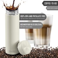 Thermosflasche + Tee/Früchte Sieb-INFUSER creme